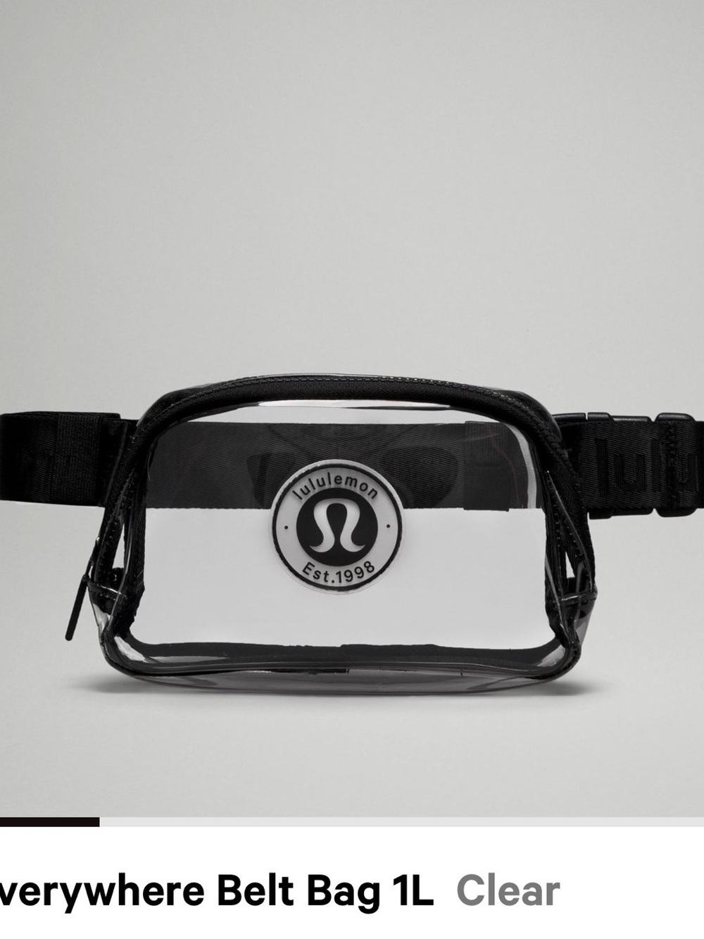 lululemon athletica Clear Belt Bag with Black Trim